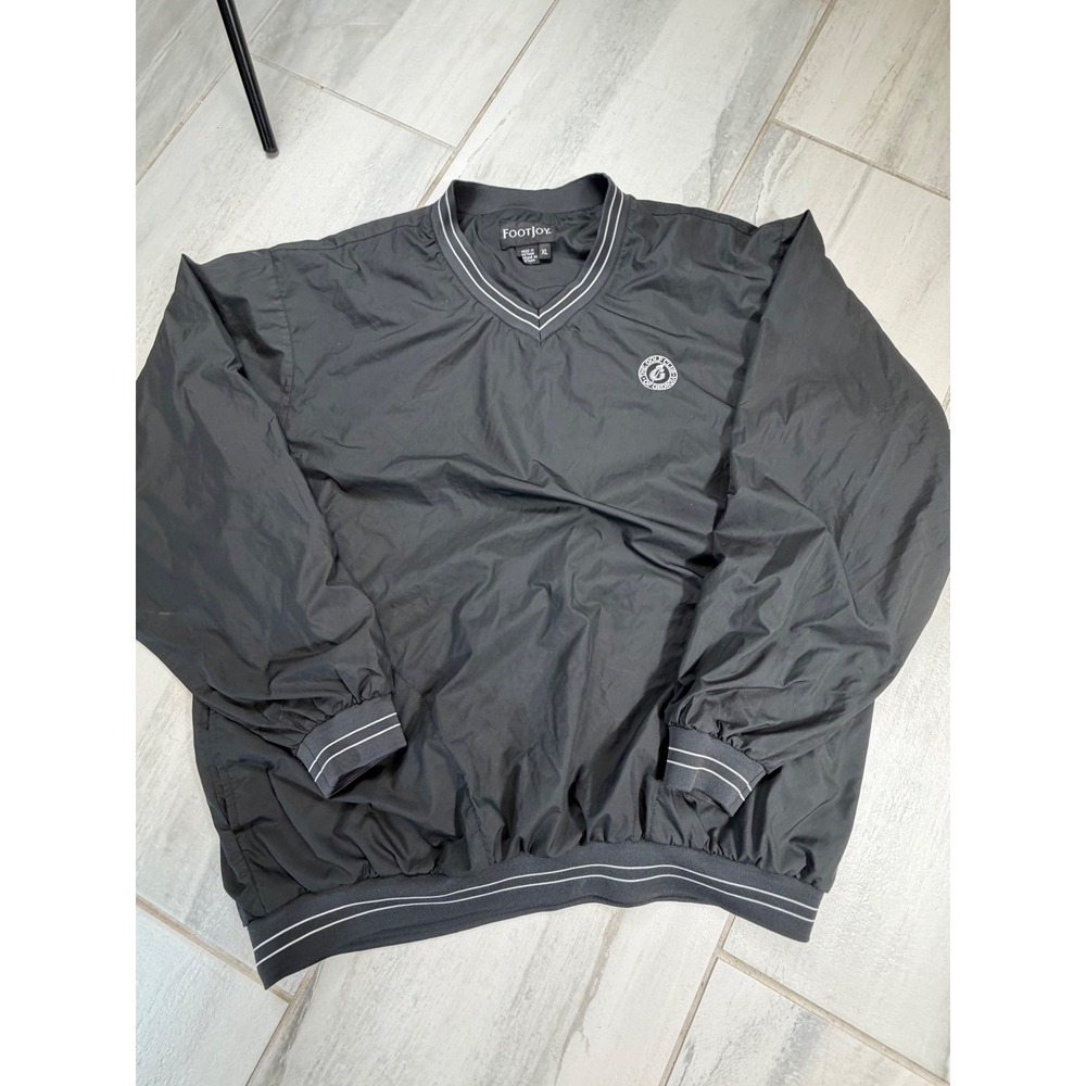 FootJoy‎ Mens XL Black V-Neck Golf Windshirt Pullover Golf Club of Georgia Logo